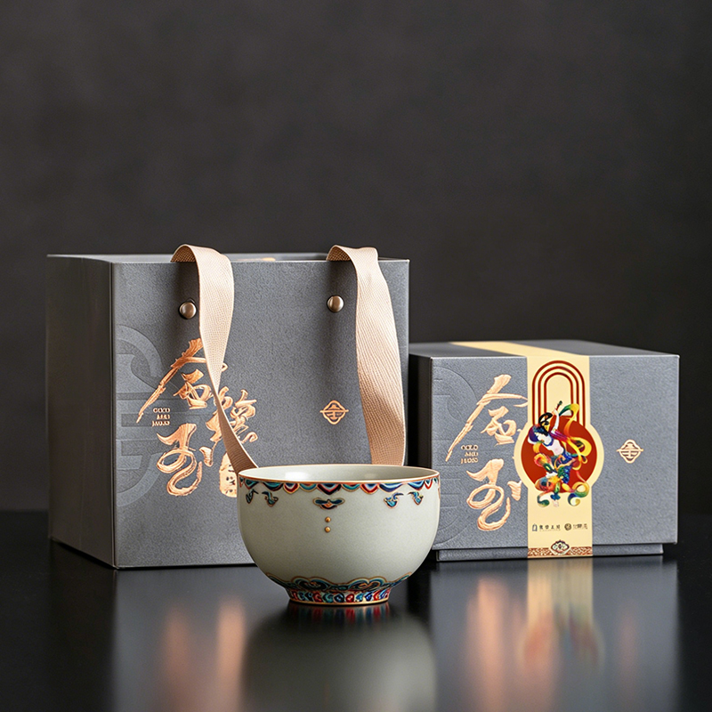金镶玉 主人杯 国风敦煌仿宋汝窑主人杯